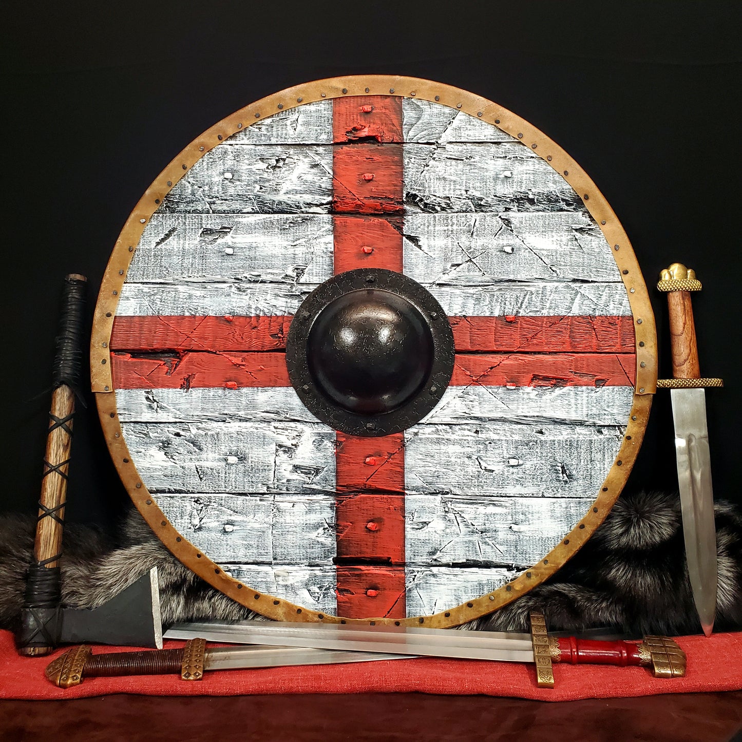 Red Saint George's Cross Shield