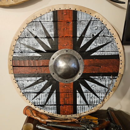 Red Nordic Cross & Compass Shield