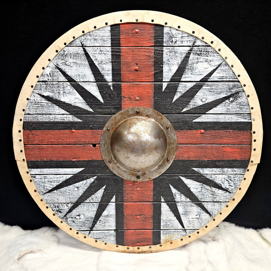 Red Nordic Cross & Compass Shield
