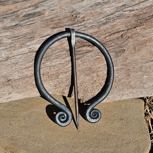 Iron Rustic Forged Fibulas- Spiral Ends