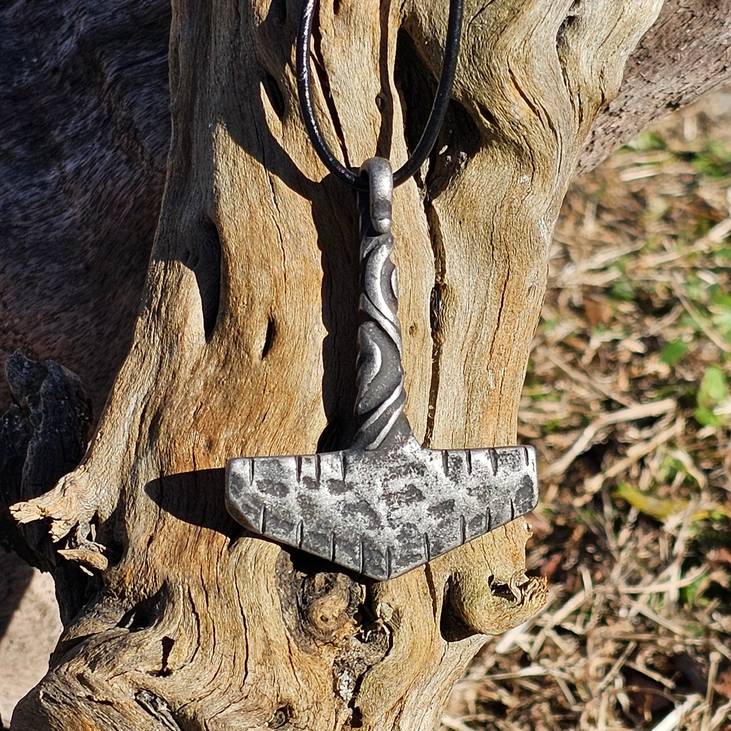 Forged Twisted Mjolnir Necklace