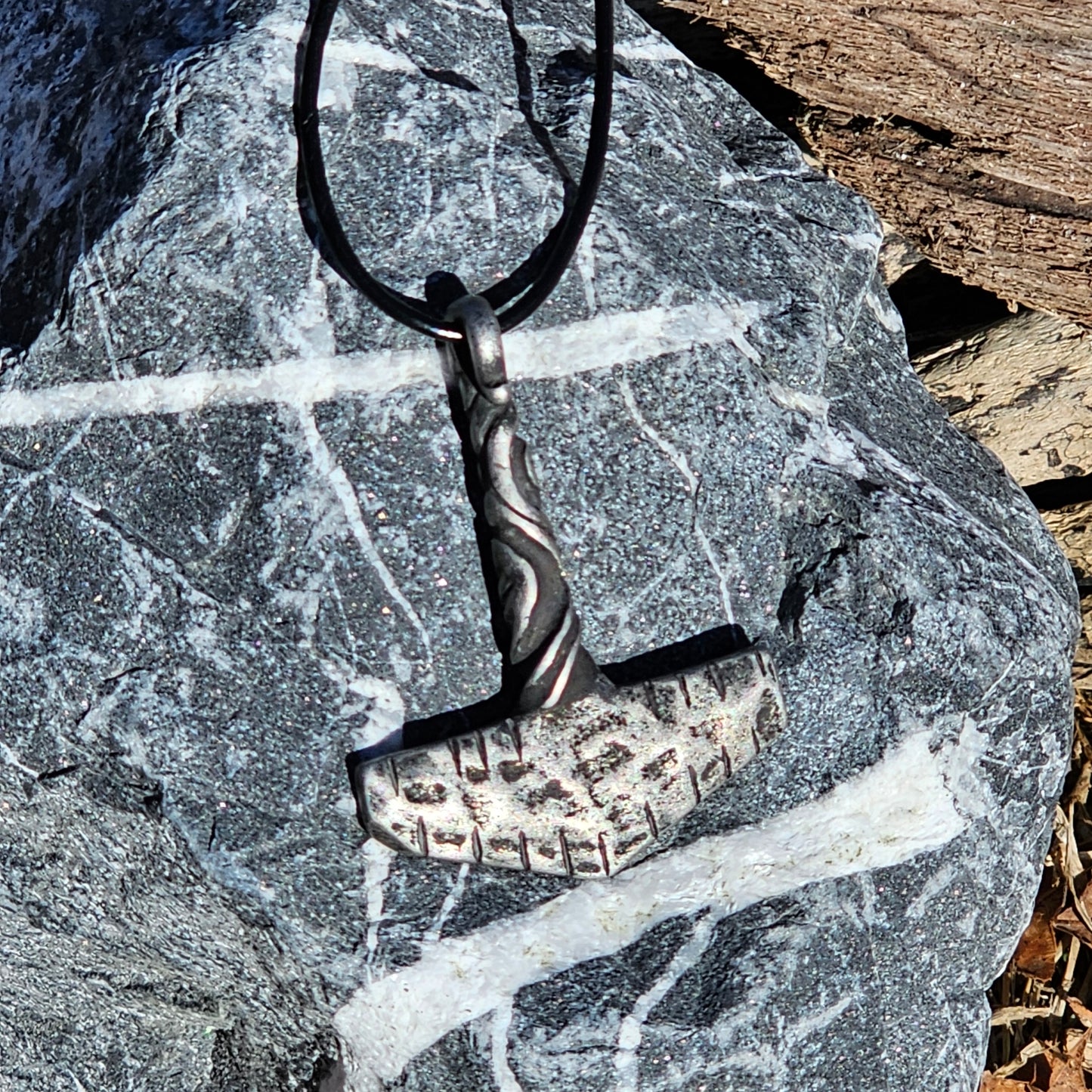 Forged Twisted Mjolnir Necklace