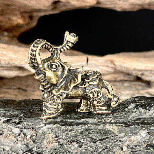 Small Brass Decorated Elephant