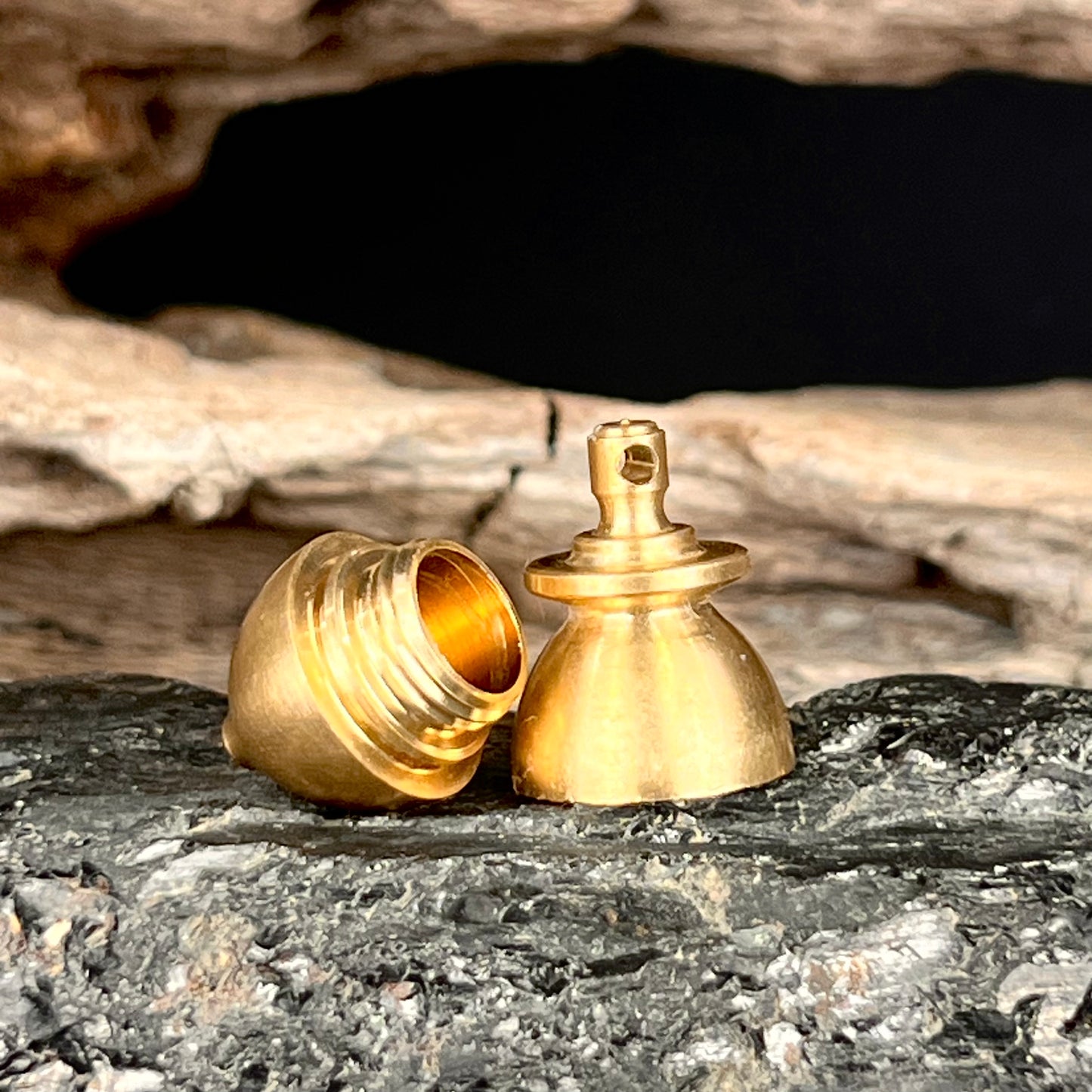 Small Brass Acorn Herb Case