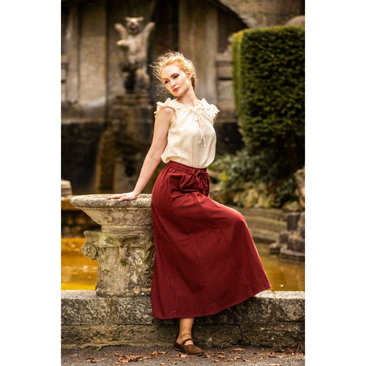 Medieval skirt in heavy cotton "Smilla" Red
